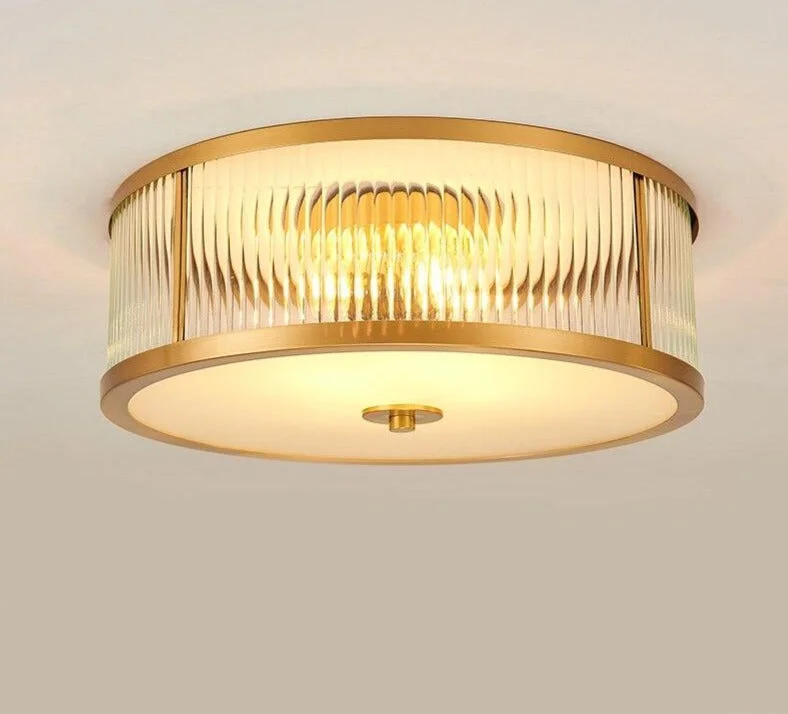 Nordic LED Ceiling Lights Luxury Vintage Glass Copper Luminarias Para