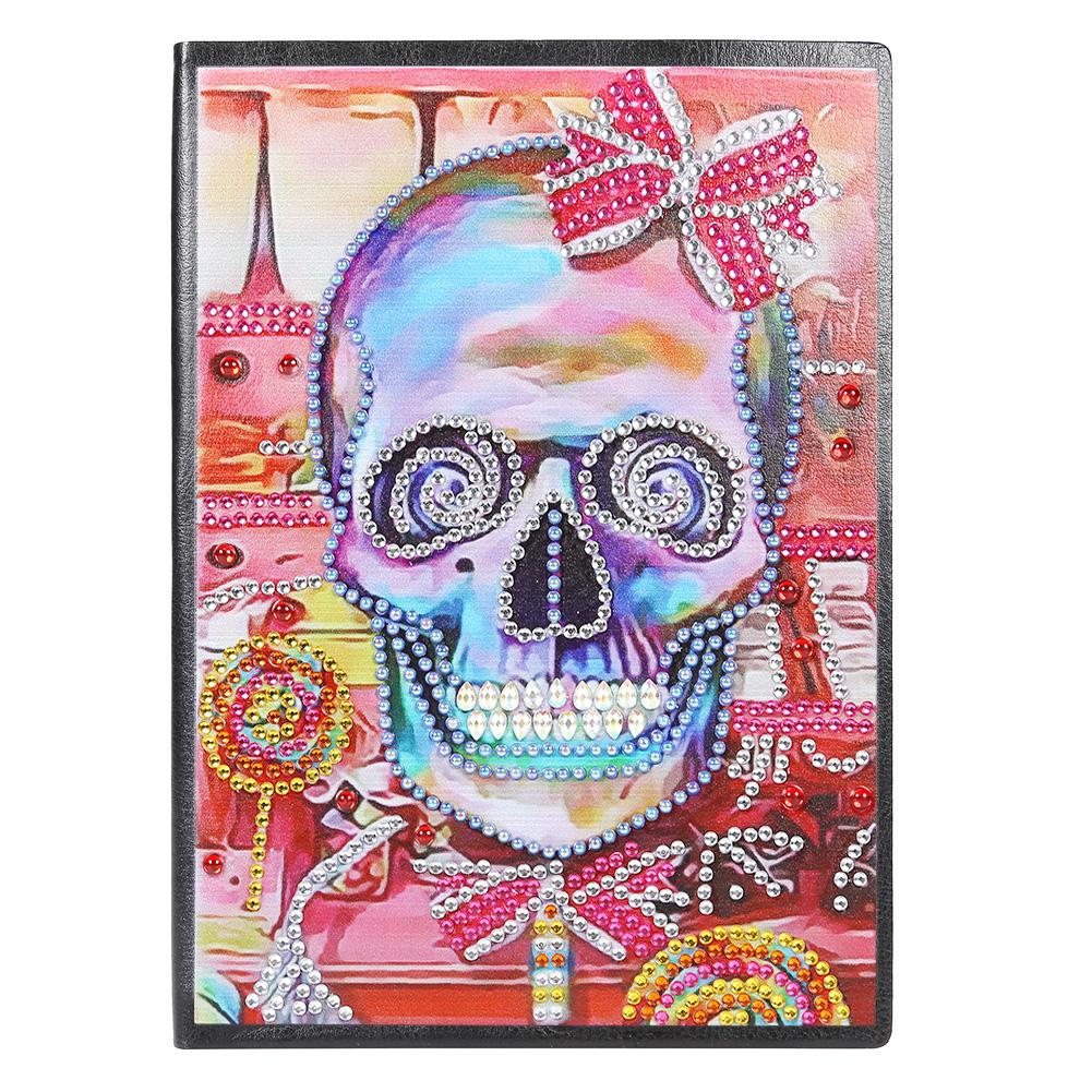 

Skull-DIY Creative Diamond 50 Pages A5 Notebook, 501 Original
