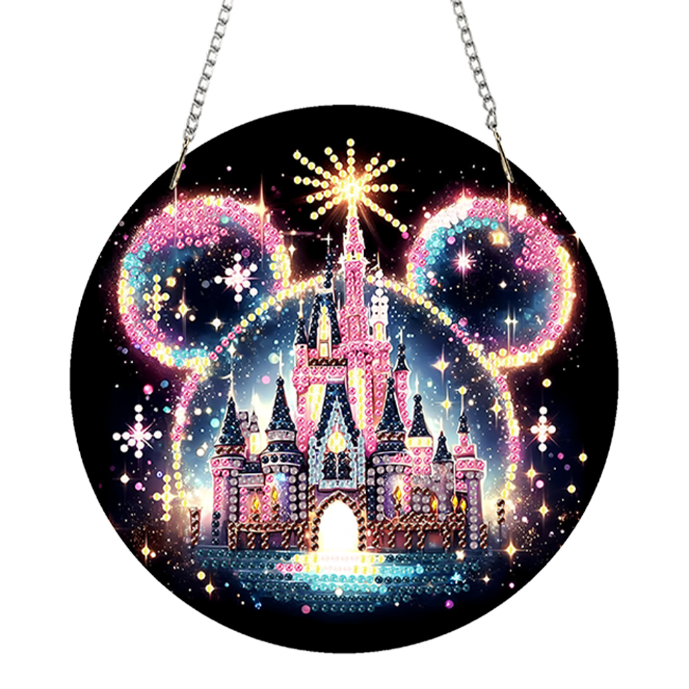 Acrylic Special Shape Castle Diamond Painting Art Pendants for Home Decor
