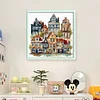 Colored Houses-18CT Stamped Cross Stitch 40*40cm/15.75*15.75in