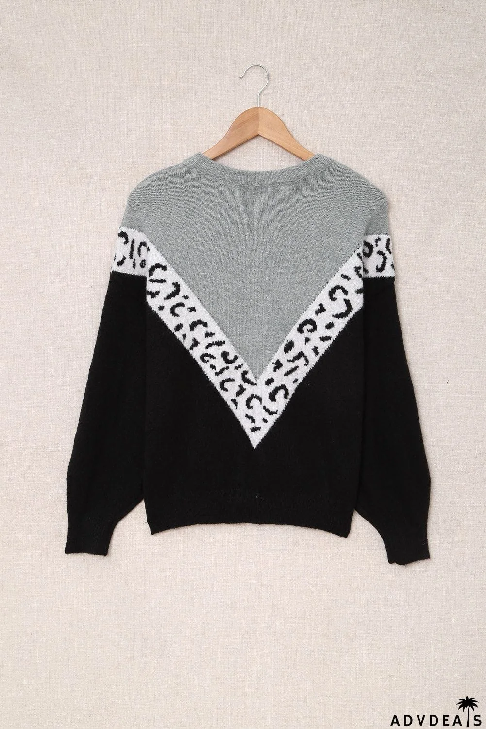 Black Colorblock Chevron Sweater