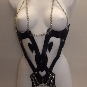 pornhint Pornhint Black Leather Ornament Body S-L (404)