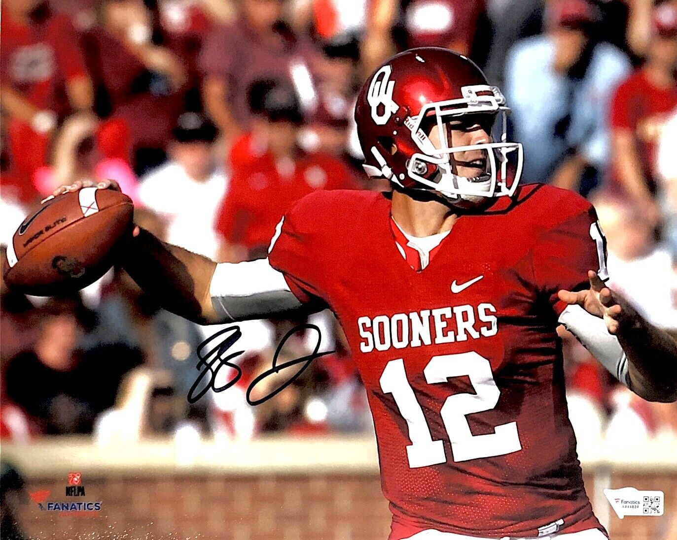 LANDRY JONES SOONERS HAND SIGNED AUTOGRAPHED 8X10 Photo Poster painting WITH FANATICS COA 1