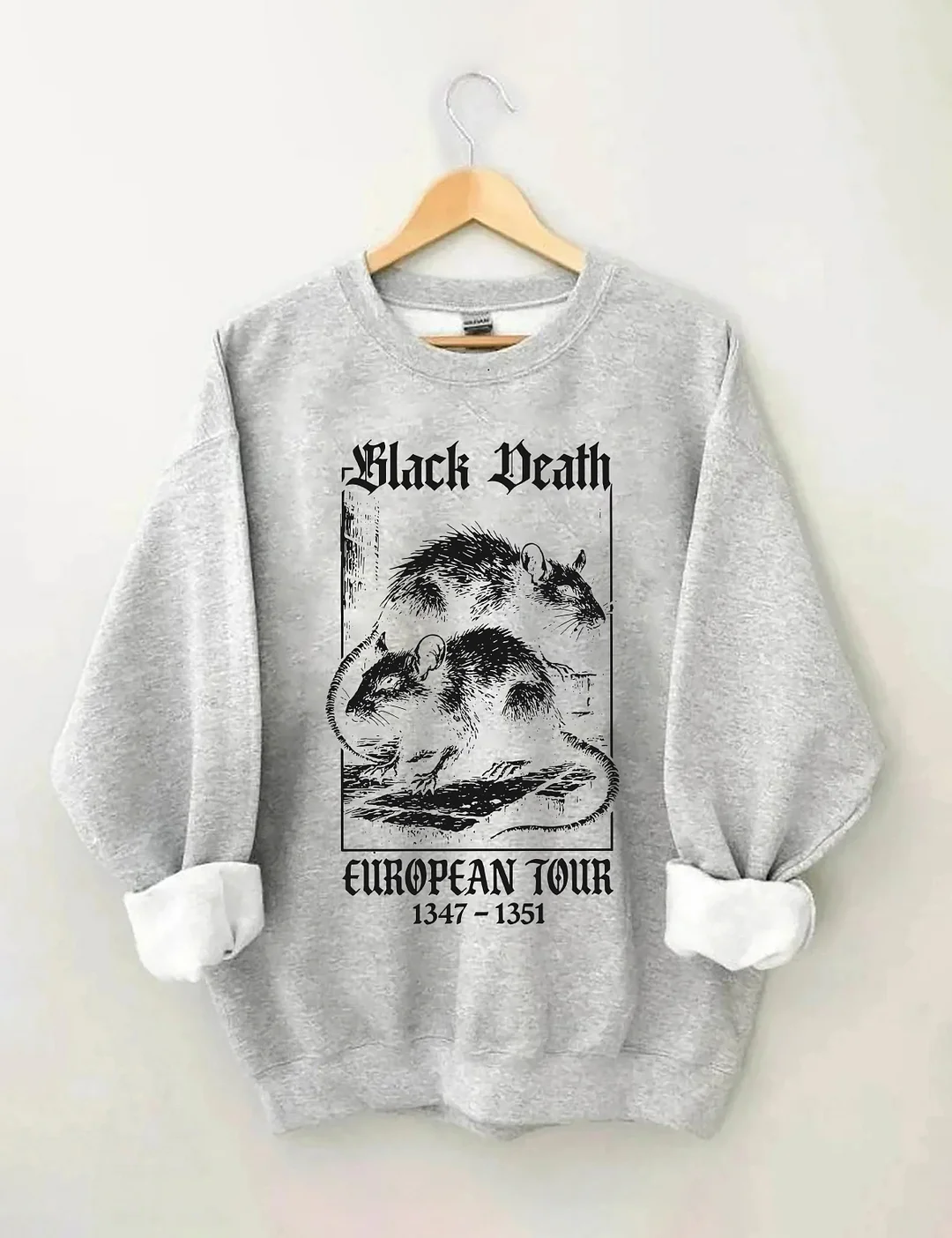 Black Death European Tour 1347- 1351 Vintage Graphic Sweatshirt