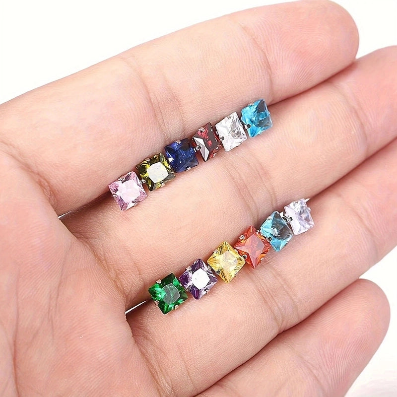 1 Pair Minimalist Square 304 Stainless Steel Ear Studs