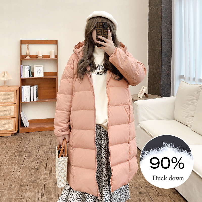 Premium White Duck Down Winter Parka - Plush Plus Hooded Coat
