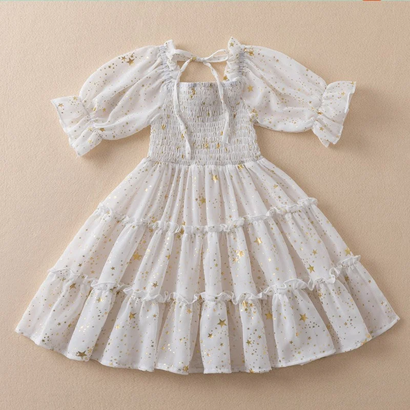 Girls Summer Dresses For Kids Sling Lace Tulle Tutu Birthday Clothes Baby Elegant Dress Wedding Party Children Princess Costume