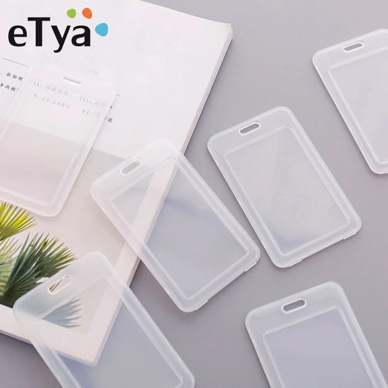 eTya Student Bus Card Case Bag Fashion Men Women Bank Credit Card Protective Cover PVC Transparent ID Card Holder Protector