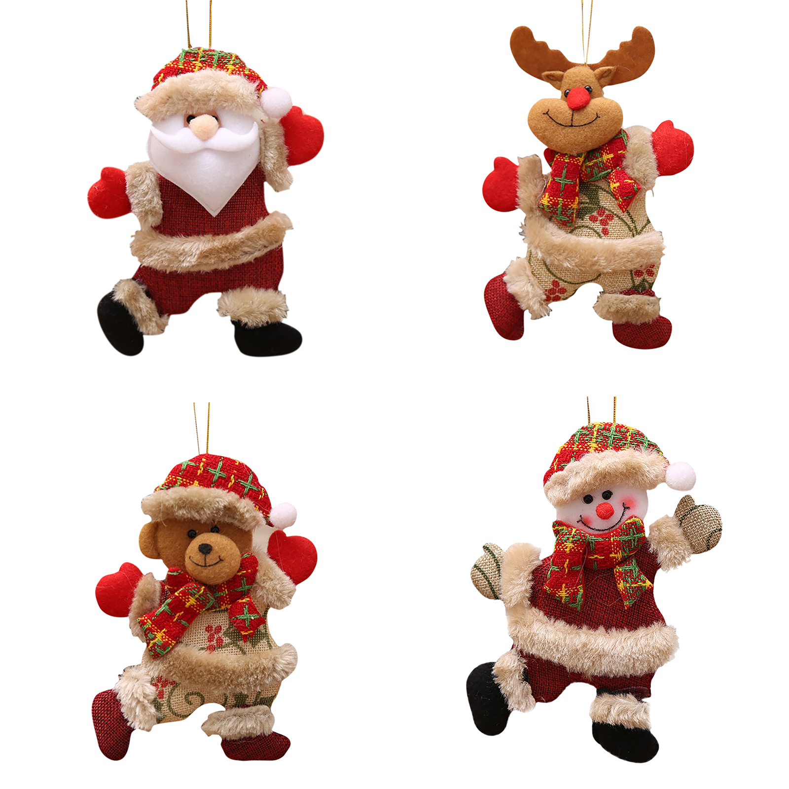 

Christmas Hanging Doll Xmas Plush Santa Claus Deer Bear Snowman Pendant, Each, 501 Original