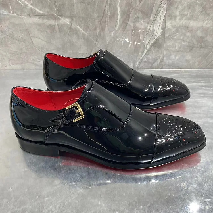 Gentleman's Prom Party Wedding Red Lining And Red Bottom Shoes in Rhinestones On Toe VOCOSI VOCOSI