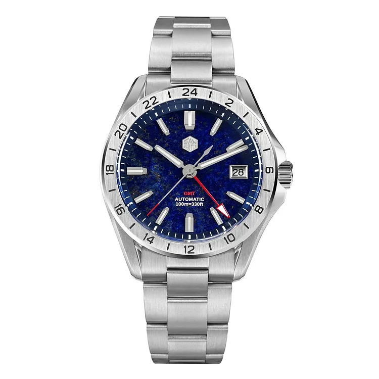 UK warehouse-San Martin Aventurine Gemstone NH34 GMT Watch SN0129GB San Martin Watch San Martin Watch