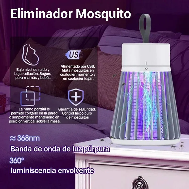 Portable indoor and outdoor insect exterminator - trap for flies and mosquitoes