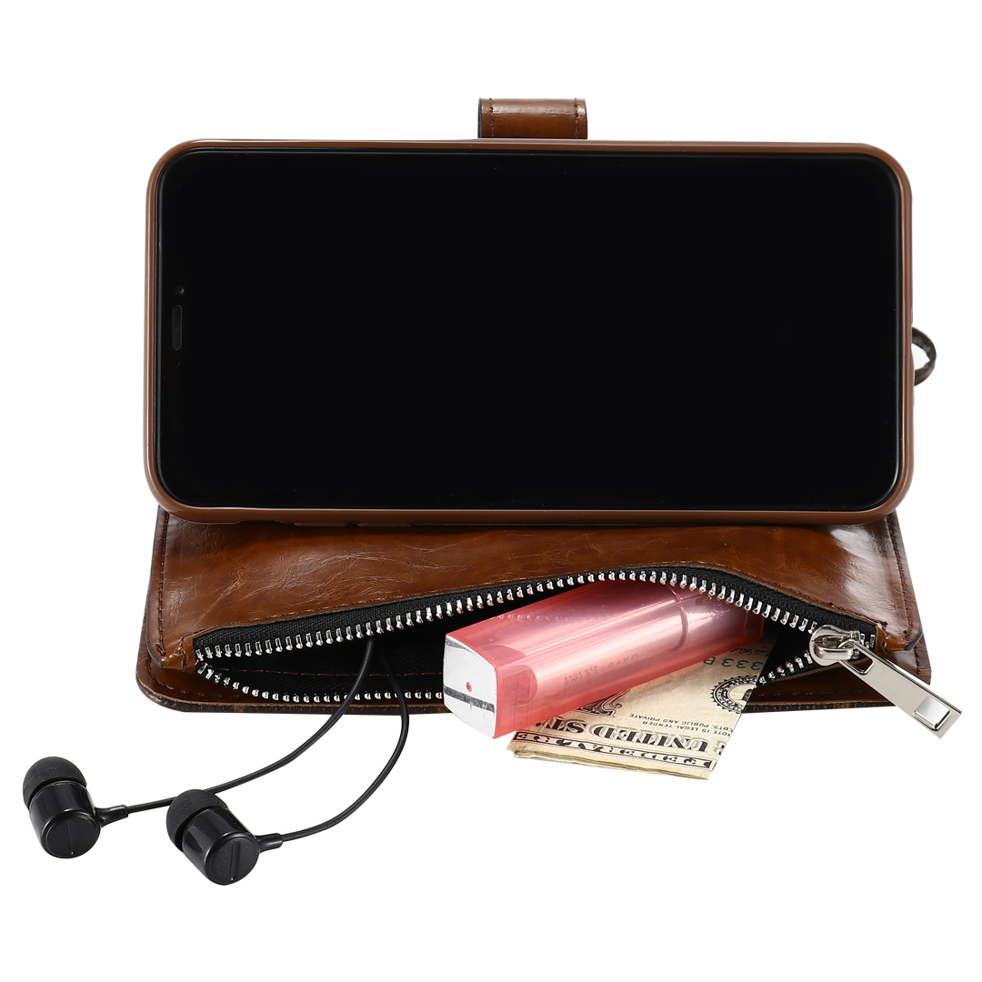 Monogram LV canvas leather wallet iPhone Samsung mobile phone case