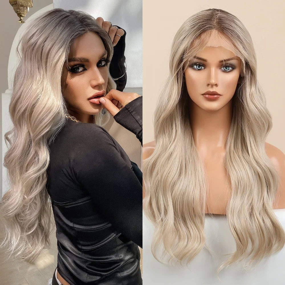 Long Natural Wavy Wigs Light Blonde for Women ELCNEPAL