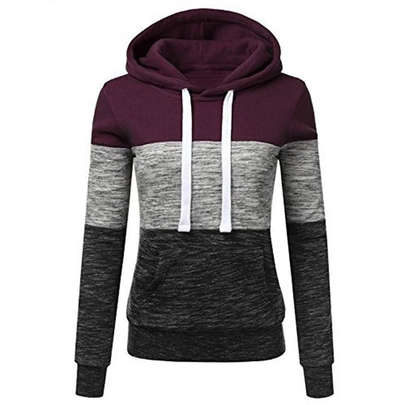 Women Hoodie Sweatshirts Patchwork Pullovers Pink Casual Soft Harajuku Shirt Hoody Hoodie Sweatshirt Outwear Sudadera Mujer 2019