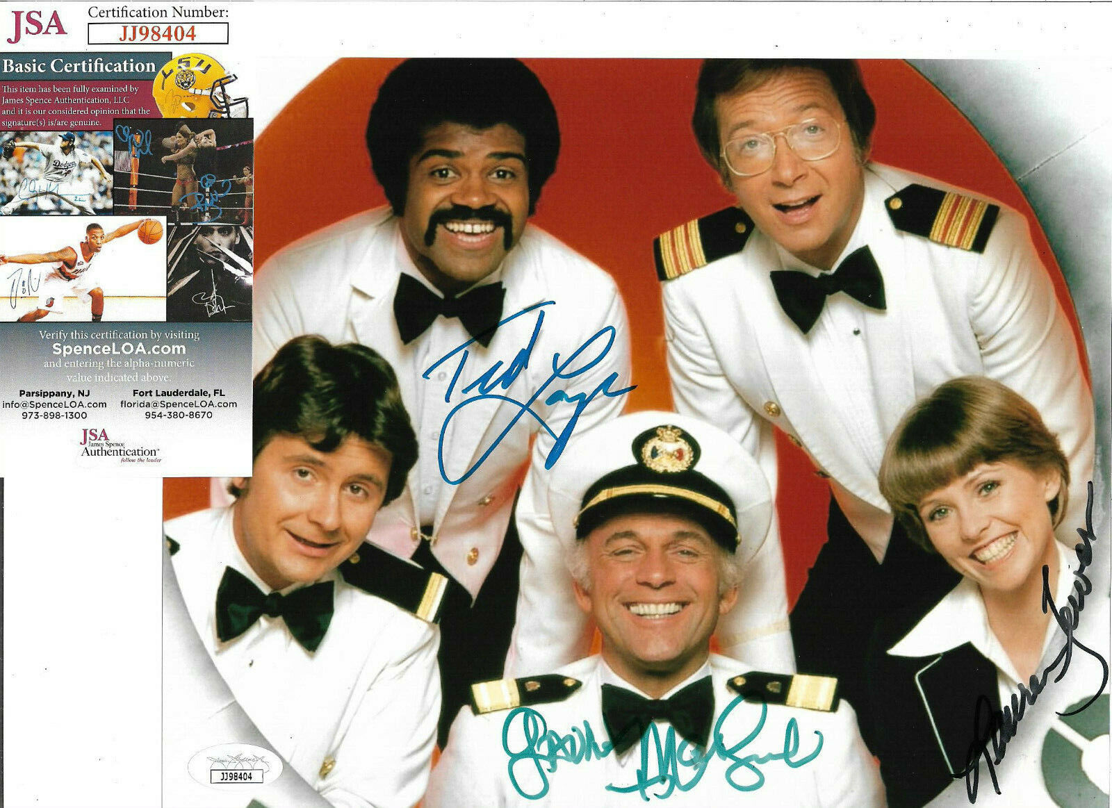 Gavin MacLeod, Ted Lange & Lauren Tewes Signed 8x10 Love Boat Photo Poster painting Auto JSA COA