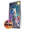 (Grande Taille) Attrape-r&ecirc;ves loup-pleine peinture diamant rond-40*70cm
