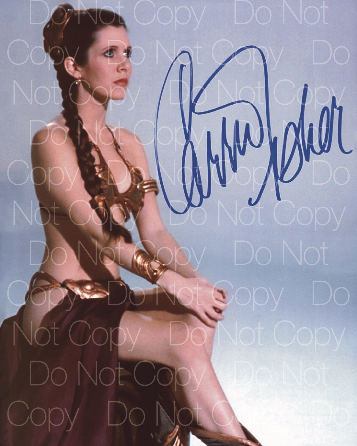 Carrie Fisher signed sexy Princess Leia 8X10 Print Photo Poster painting poster Pic autograph RP