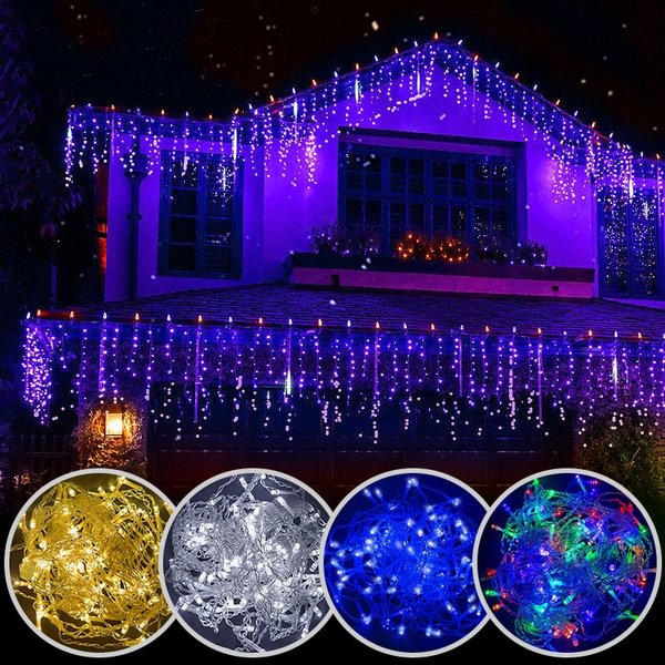 Christmas lights Curtain String Light Waterfall Outdoor Decoration 5M Droop 0.4-0.6m Fairy Led Lights for Garden Party Holiday - Shop Trendy Women's Fashion | TeeYours