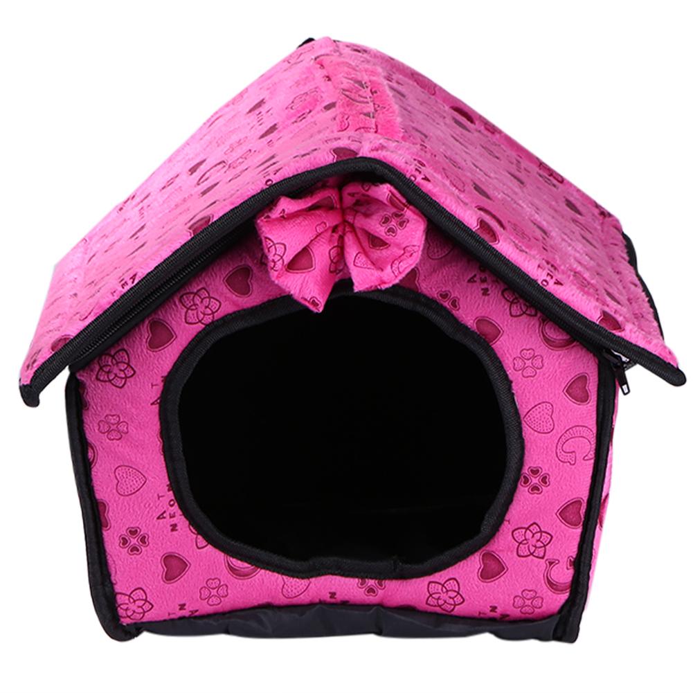 

Puppy Pet Cat Dog Soft Winter Warm Nest Kennel Bed Sleeping House Mat Pad, Rose red, 501 Original