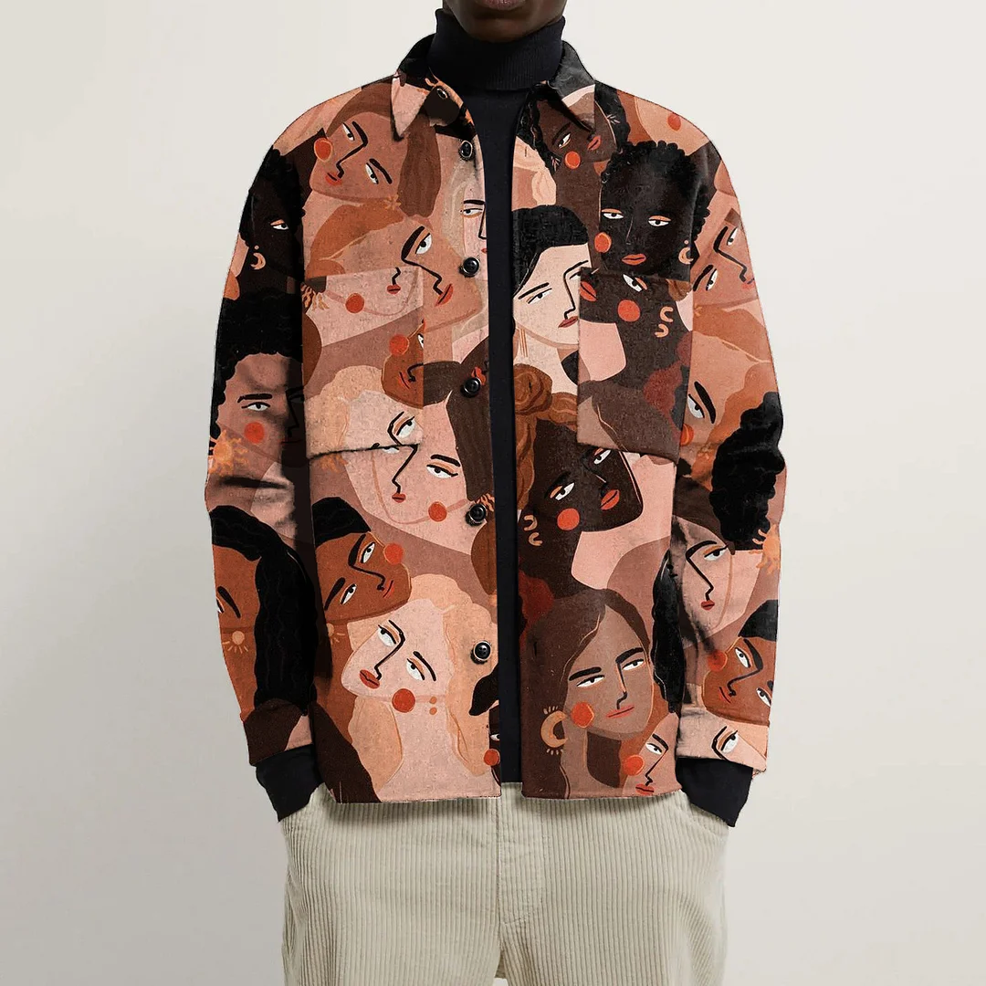 Retro print casual personality jacket