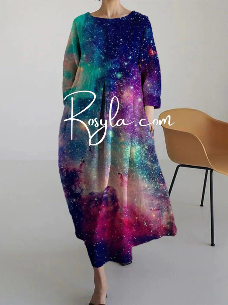 Women's Casual Starry Sky Print Dress