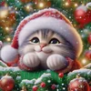 Christmas Kitten - 11CT Stamped Cross Stitch - 40*40cm - Cat Xmas