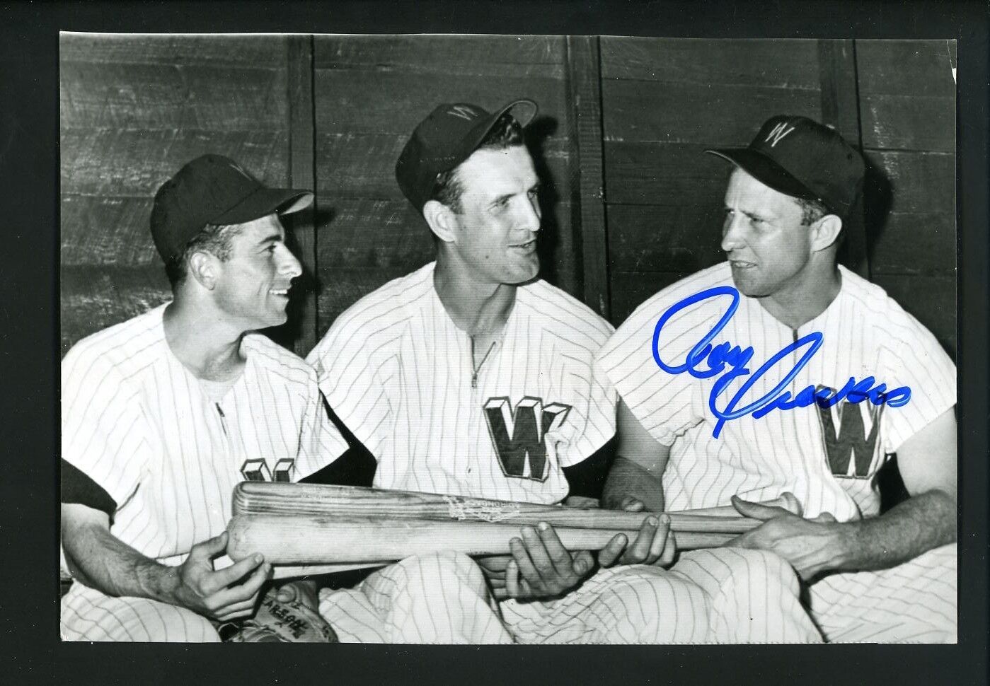 Roy Sievers SIGNED 1958 Press Photo Poster painting Washington Senators Albie Pearson Zauchin