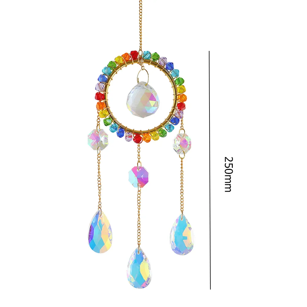 Colorful Beads Crystal Light Catching Jewelry for Living Window Room (Round)