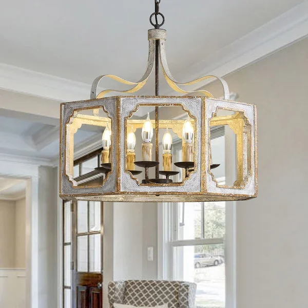 Lightelk Rustic Lantern Chandelier  JOSENART Josenart