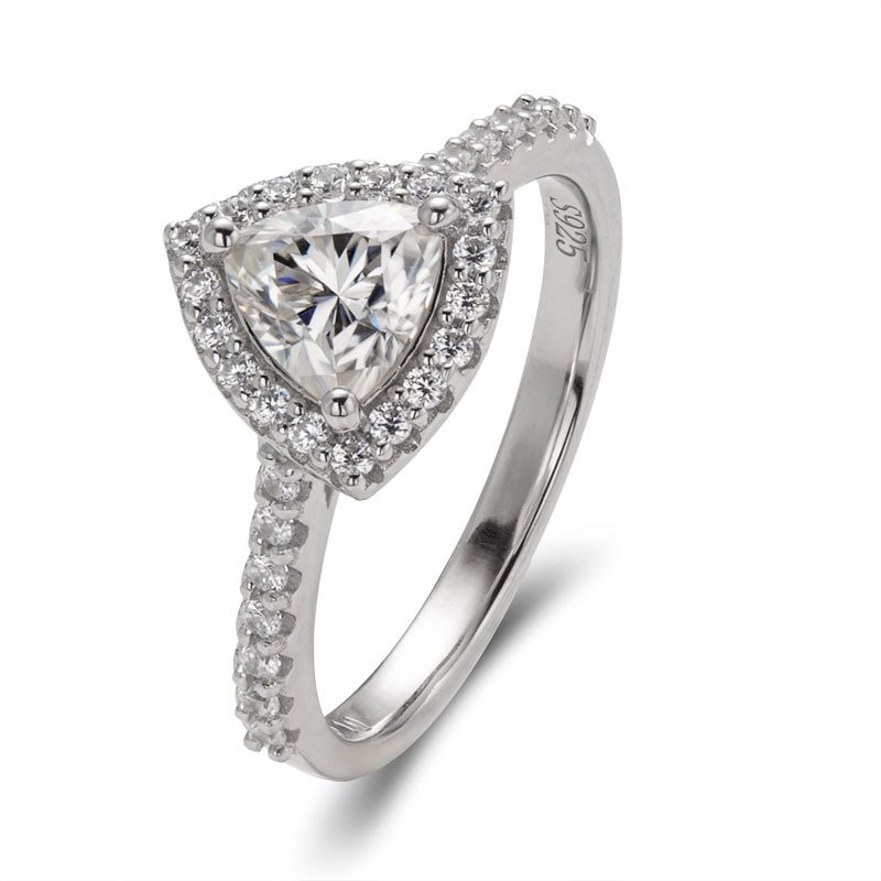 Moissanite Diamonds 1ct Triangle  Rings
