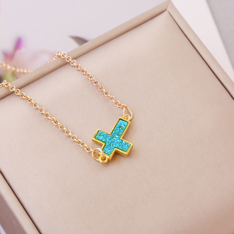 Women Minimalist Cross Alloy Electroplating Necklaces