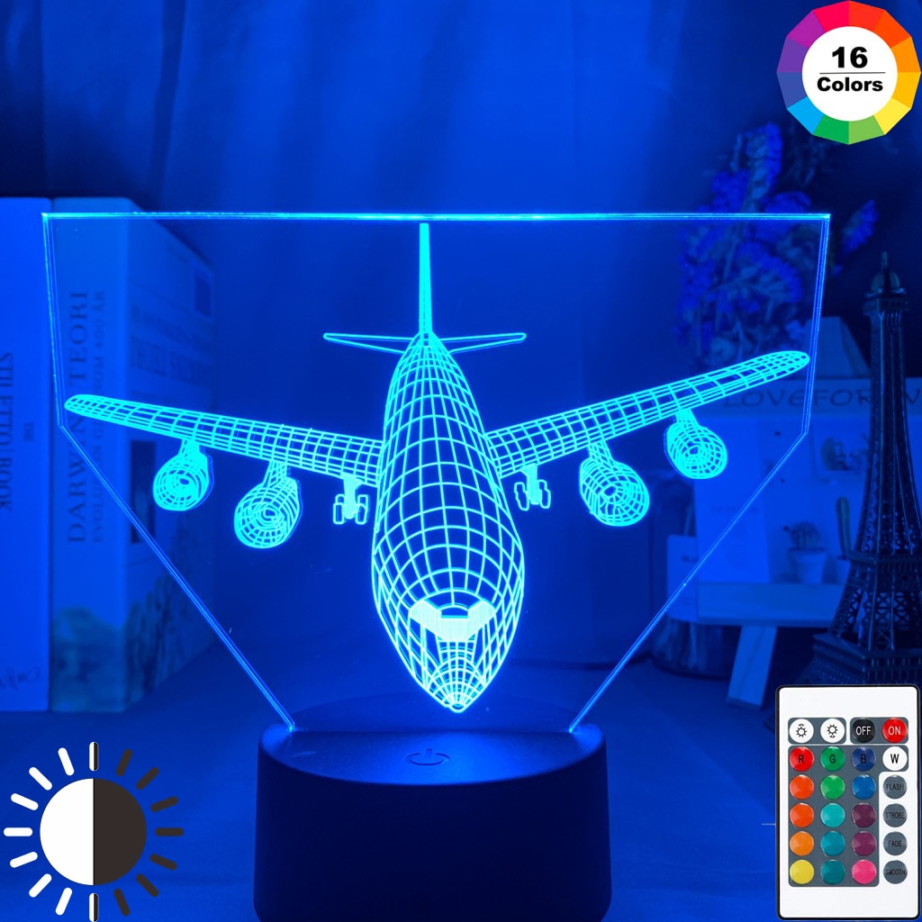 

Airplane - LED Night Light, 7 colors no remote, 501 Original