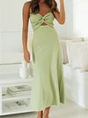 Solid Strapless Backless Waist Long Dress