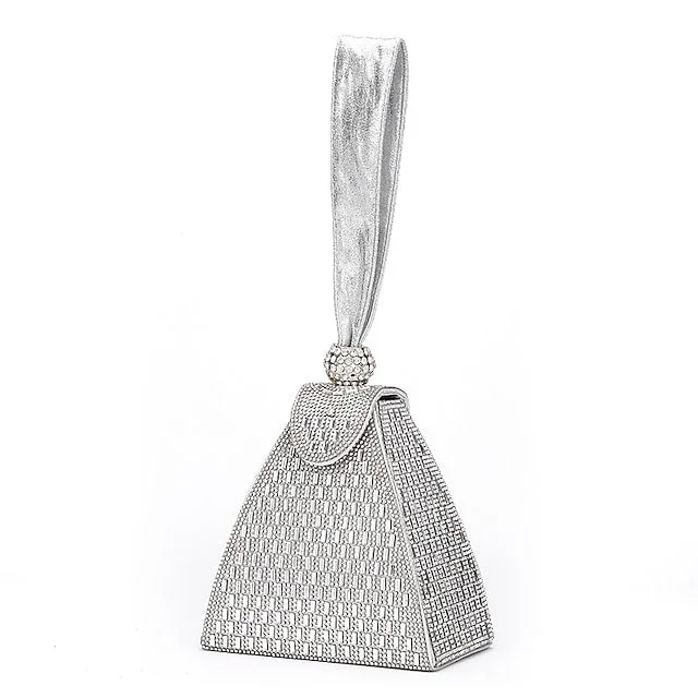 Women's Evening Bag Polyester Geometric Shape Crystals Chain Bag