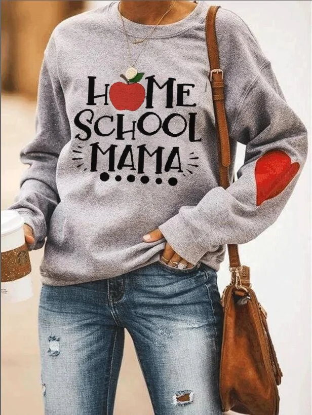 Home School Mom Heart  Sweatshirt