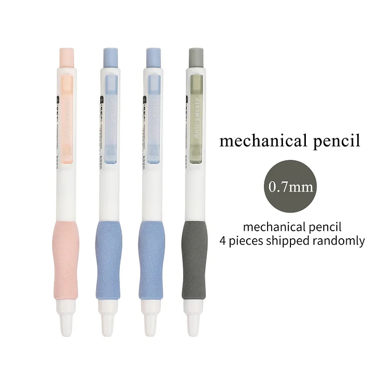 Journalsay 4 Pcs/set 0.5mm/0.7mm Small Sponge Smooth Writing Mechanical Pencil Set