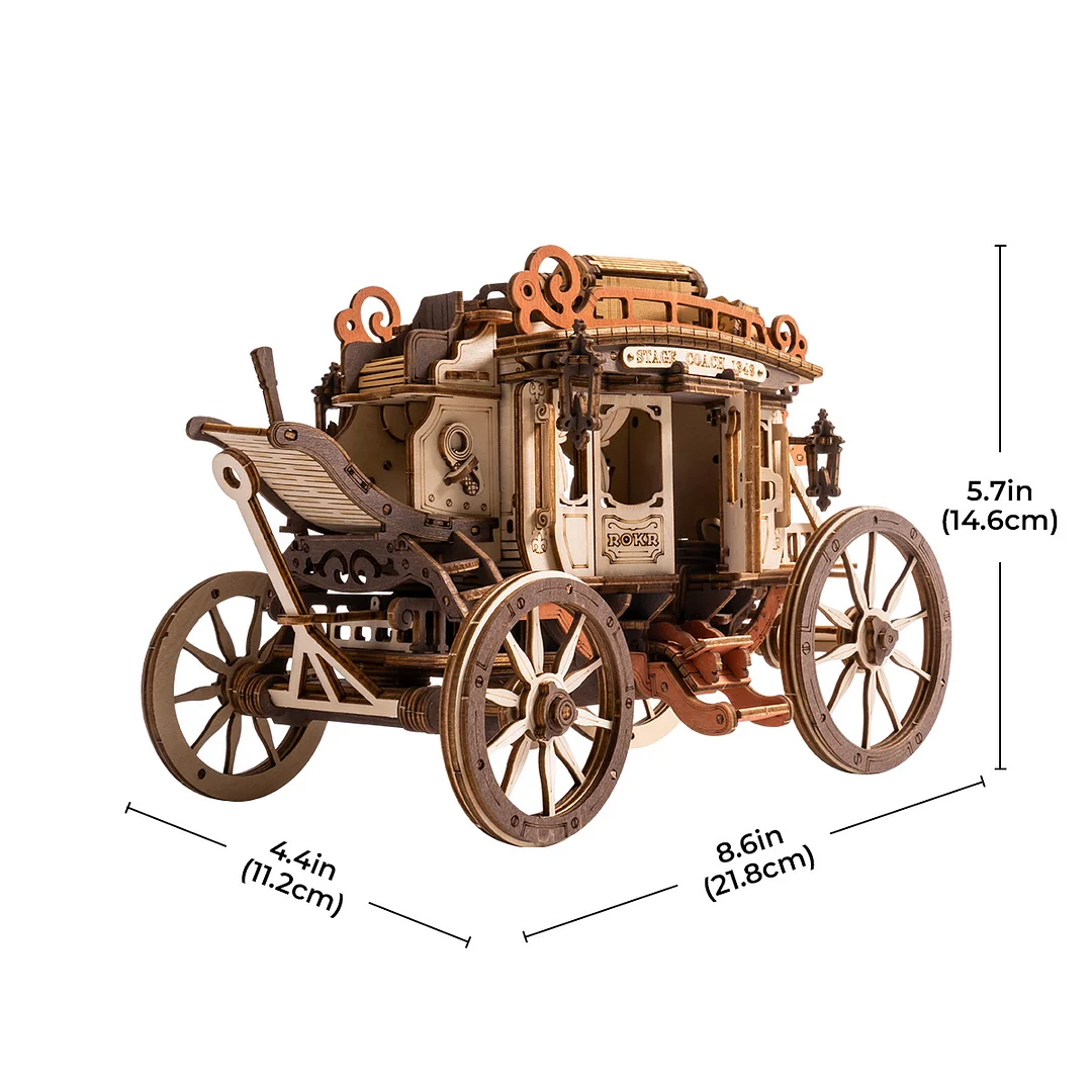 ROKR Stagecoach Mechanical Music Box 3D Wooden Puzzle AMKA1 | ROKR