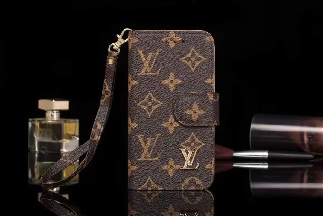 LV Monogram Canvas Wallet Apple iPhone Case Samsung Galaxy Checkerboard Canvas Holster
