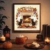 Kit de peinture en diamant 5D Halloween avec perceuse carr&eacute;e (foyer d&rsquo;Halloween douillet)