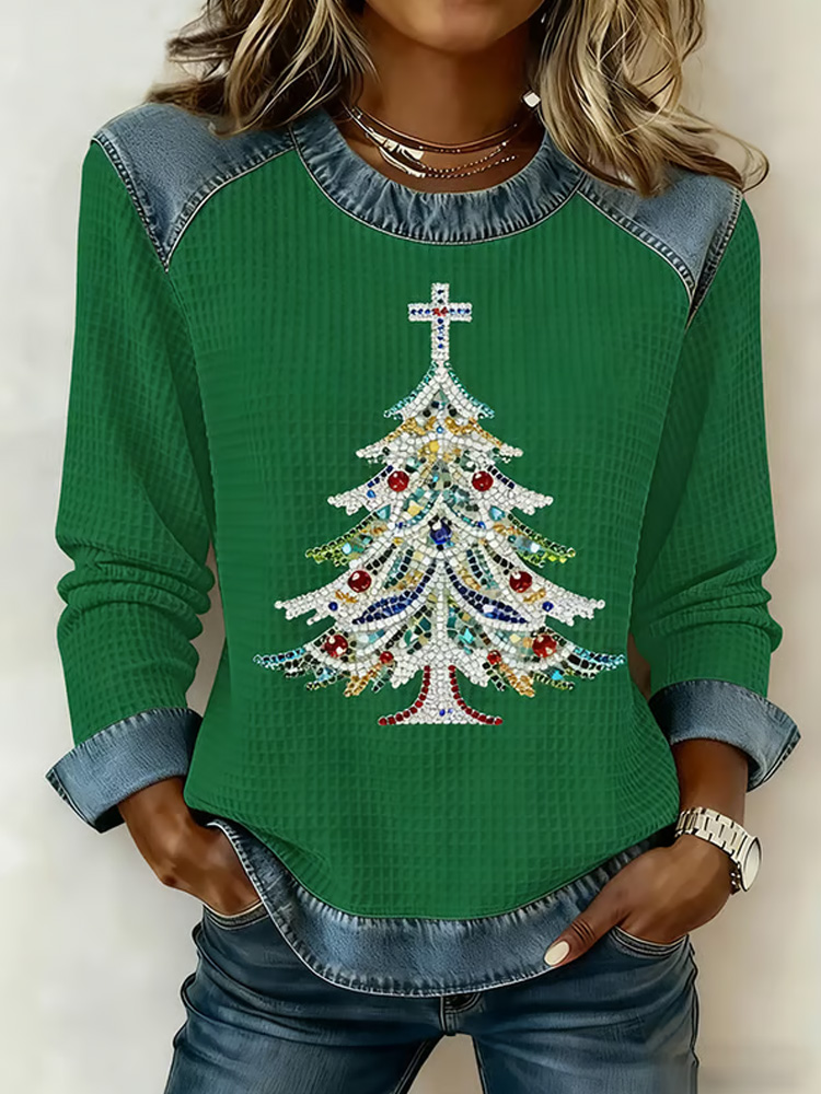 Women's Christmas Pattern Patchwork Comfortable wearshes