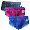 New high-end men's ice silk denim printed briefs