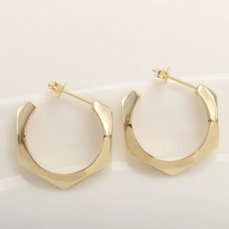 1 Pair Minimalist Solid Color Plating 304 Stainless Steel Gold Plated Earrings