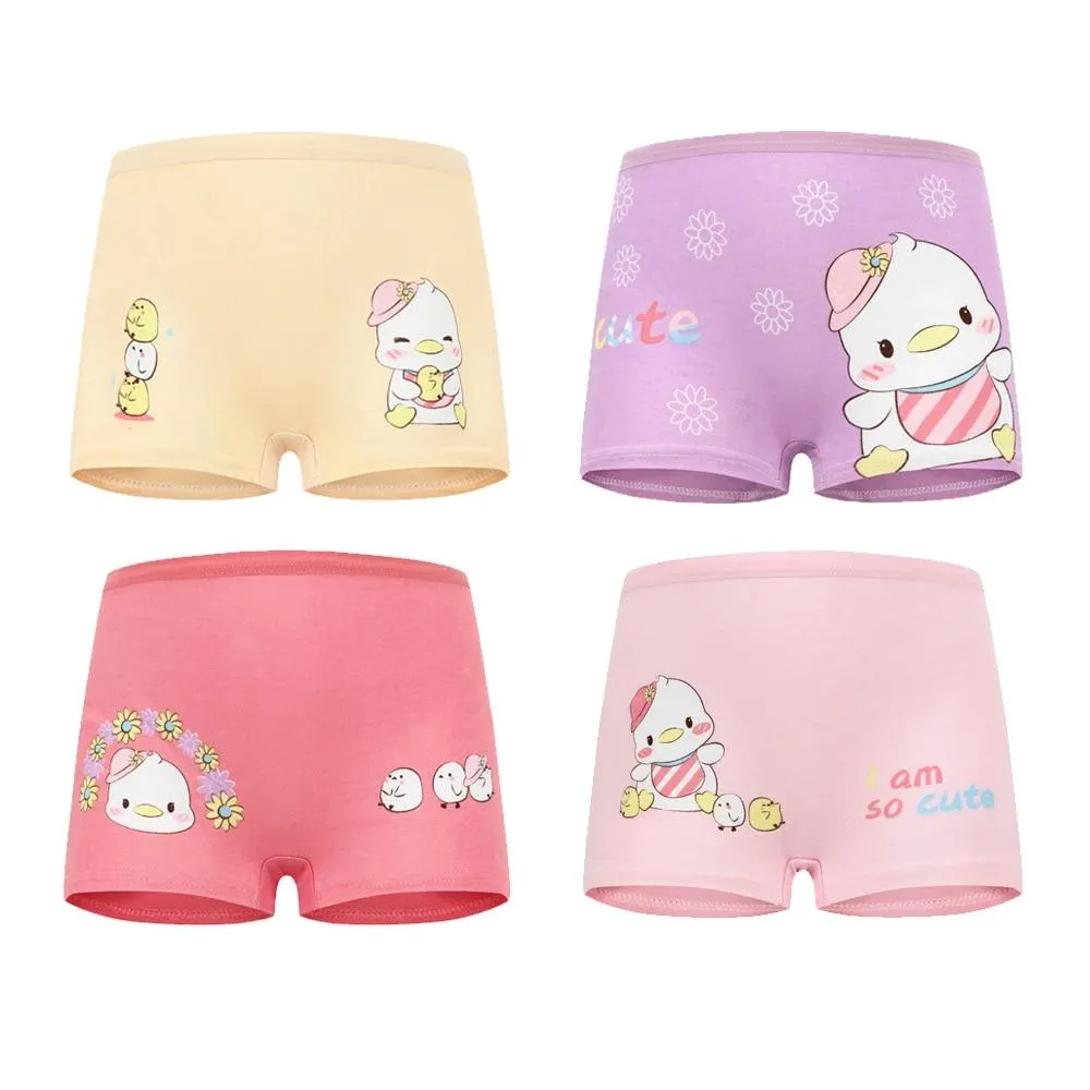 4 Pieces/Lot 2-12Y Children Underwear High Quality Cotton Girls Panties Cute Cat Pattern Kids Boxer Briefs Child Soft Girl Pants