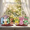 2pcs/set DIY Special Shape Diamond Painting Easter Bunny Egg Wooden Desk Ornament Craft Decor Kit