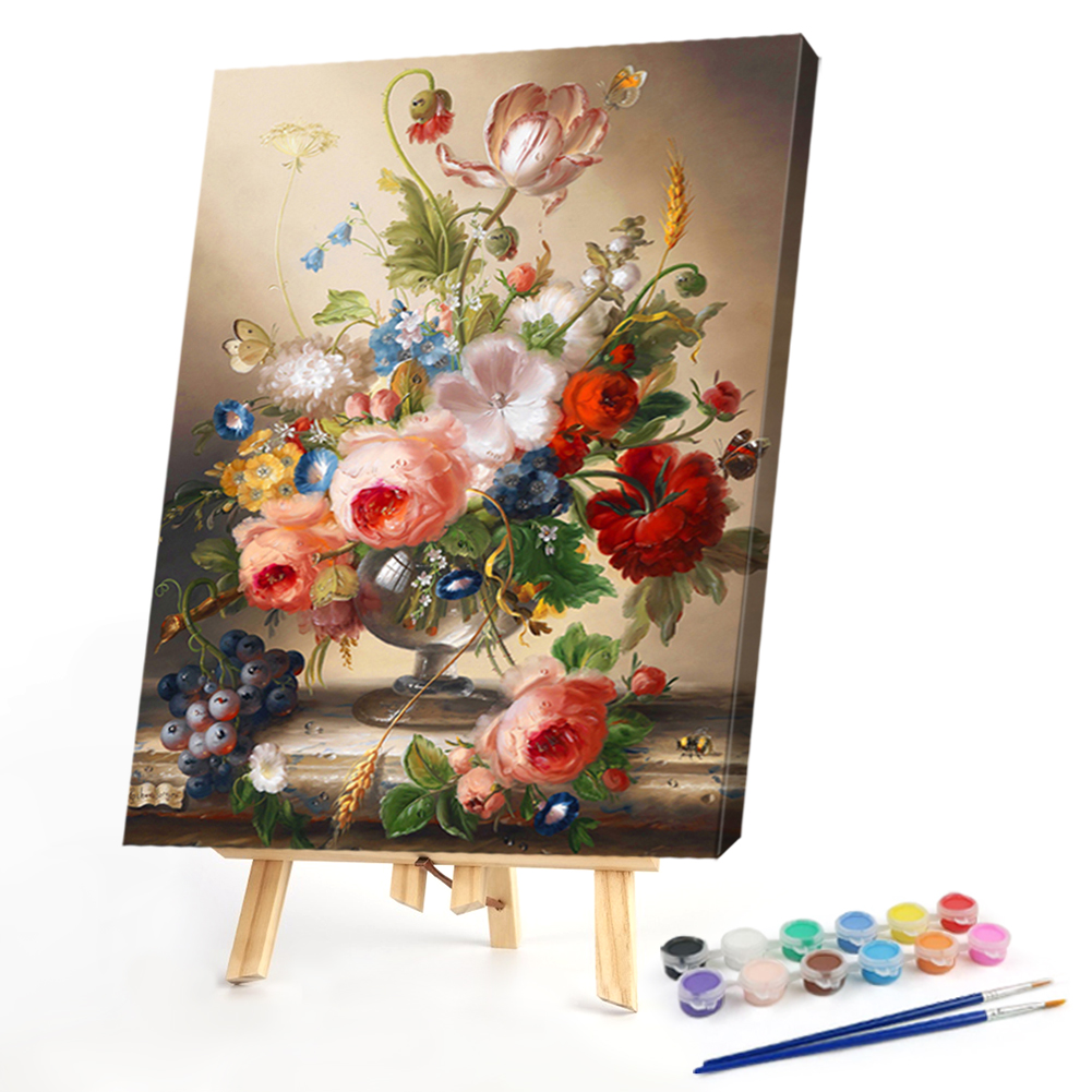 

40*50CM - Paint By Numbers - Flowers And Leaves, 501 Original