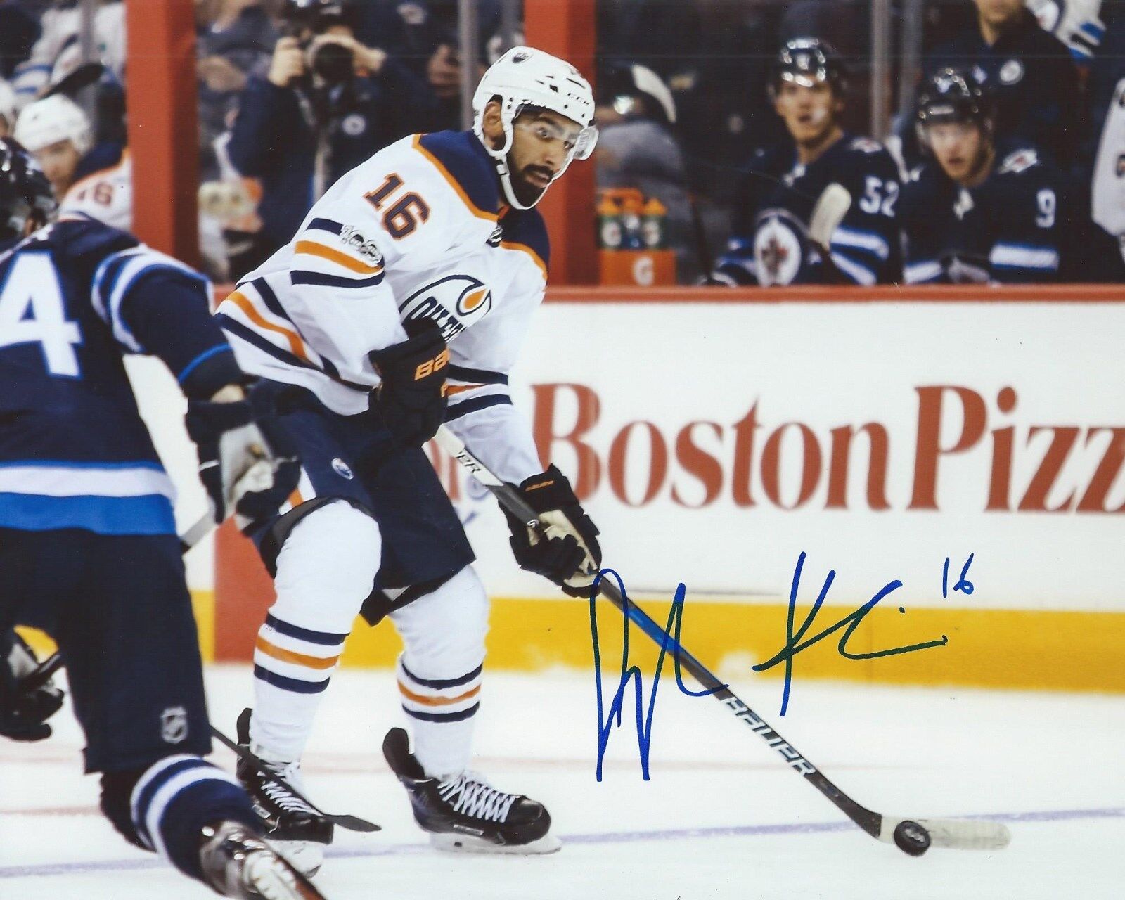 Jujhar Khaira Signed 8x10 Photo Poster painting Edmonton Oilers Autographed COA D