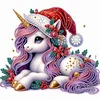 Santa Hat Unicorn - Crystal Rhinestone Diamond Painting