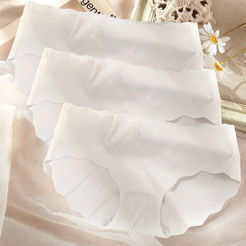 3PCS/Set Sexy Panties Women Seamless Underwear Female Briefs Underpants Invisible Intimates Lingerie One-Piece Low Waist Pantys