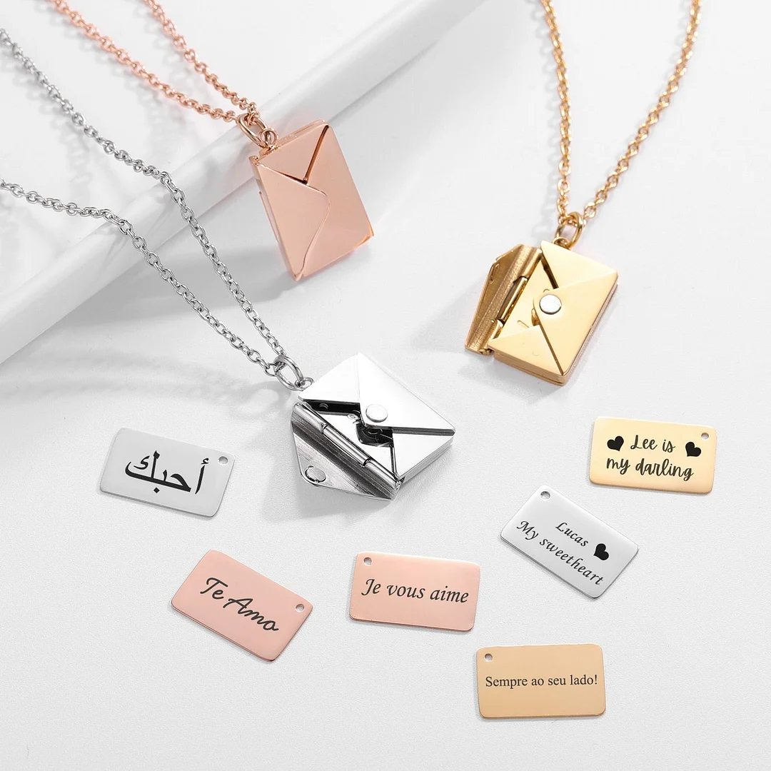 Personalized Envelope Letter Necklace